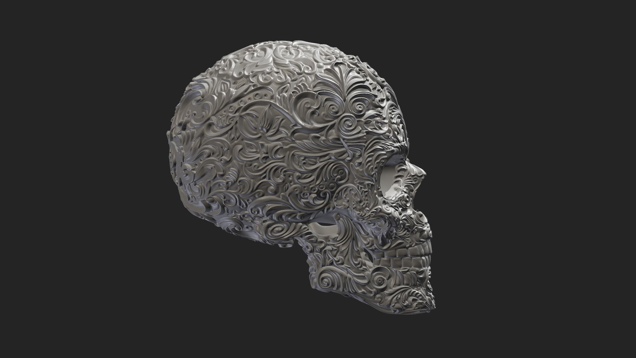 Skull Ornamental 3D print model_14