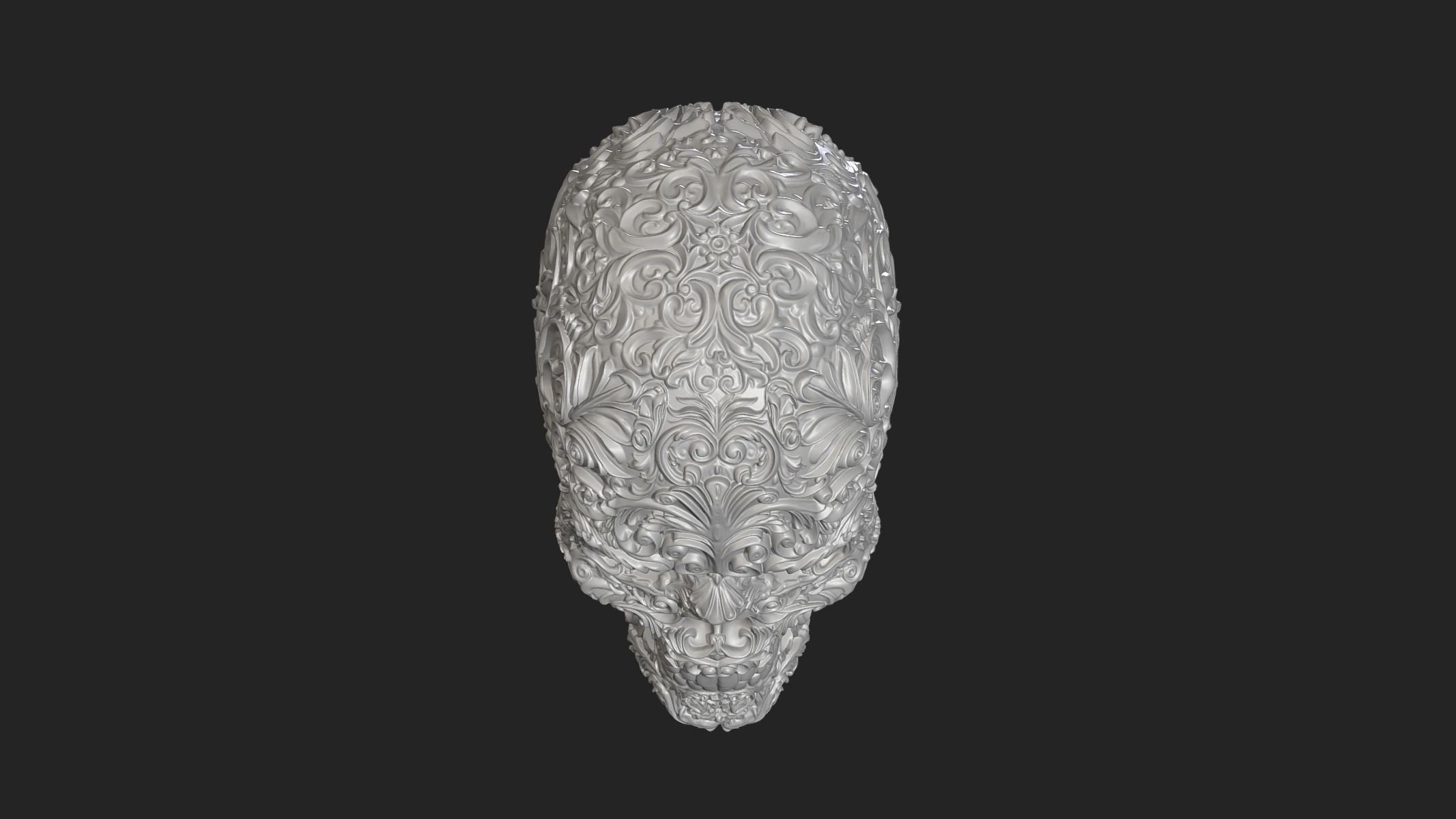 Skull Ornamental 3D print model_3