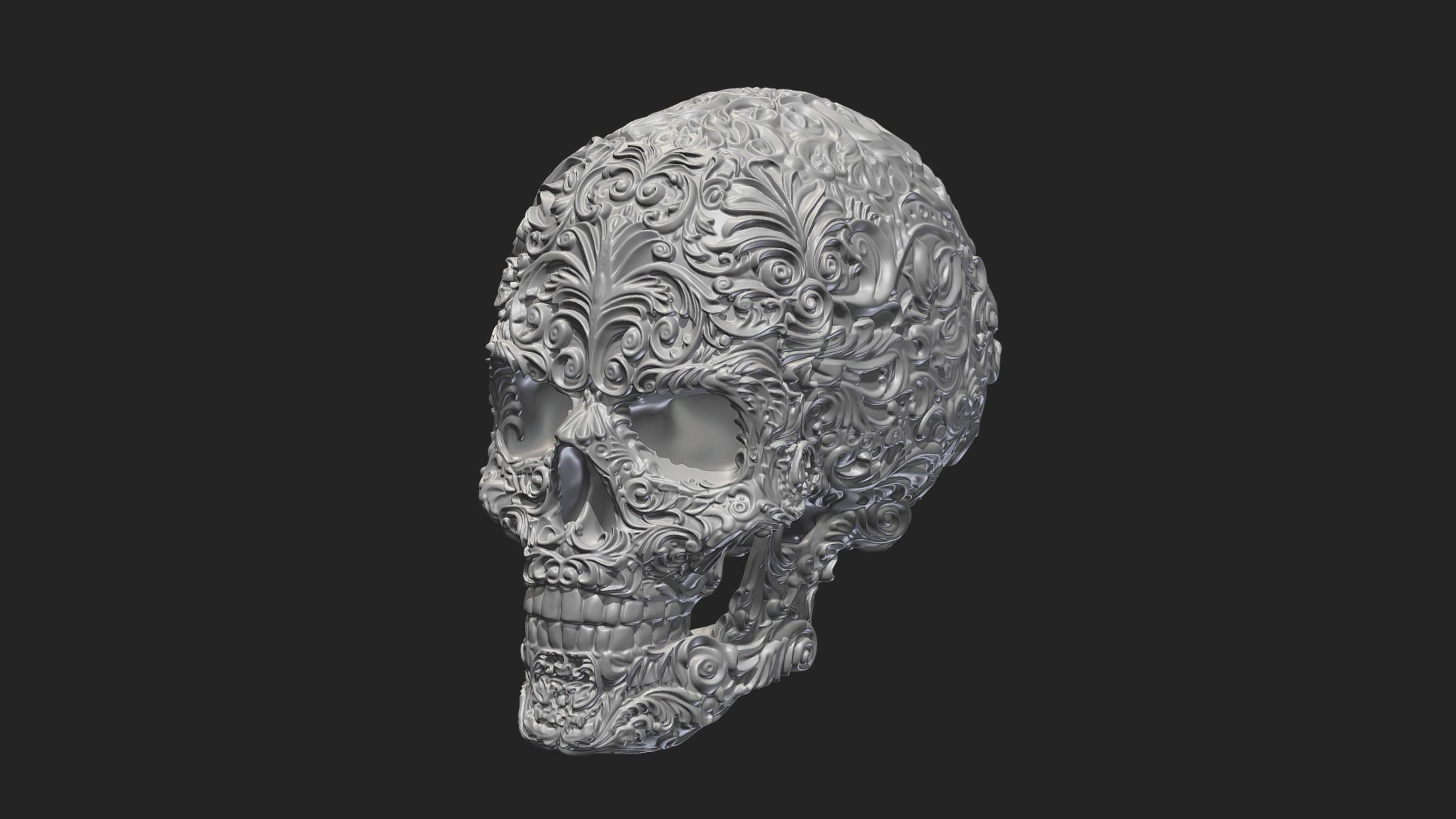 Skull Ornamental 3D print model_19