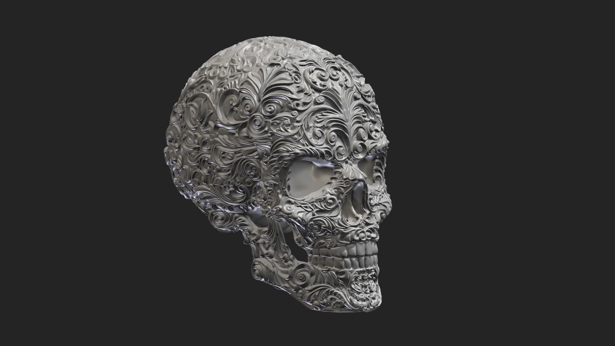 Skull Ornamental 3D print model_13