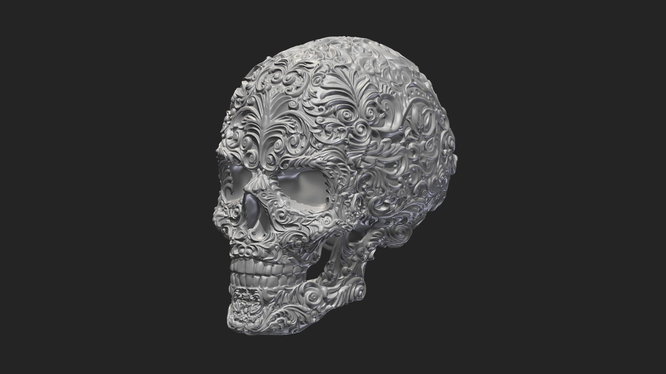 Skull Ornamental 3D print model_20