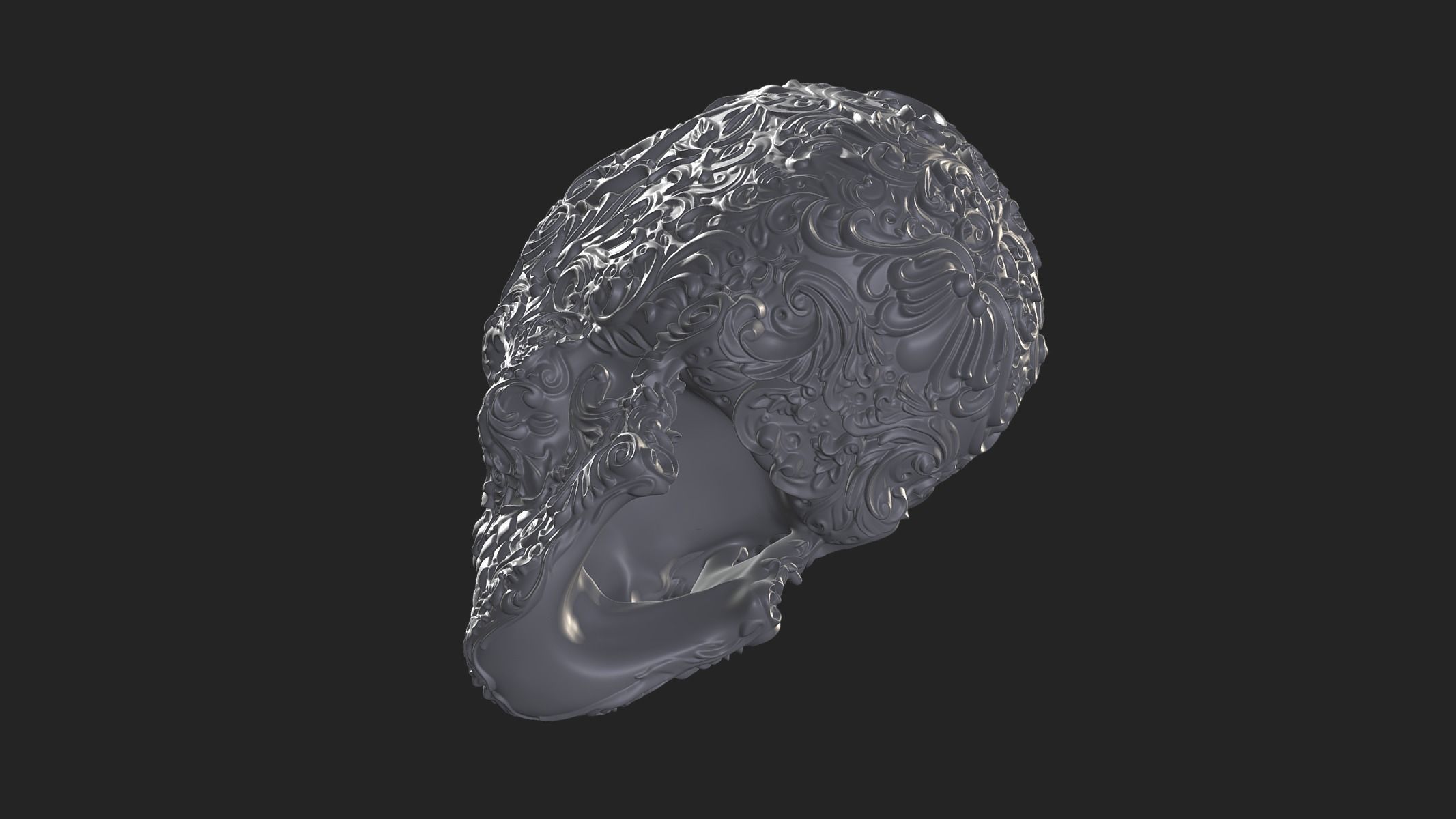 Skull Ornamental 3D print model_6