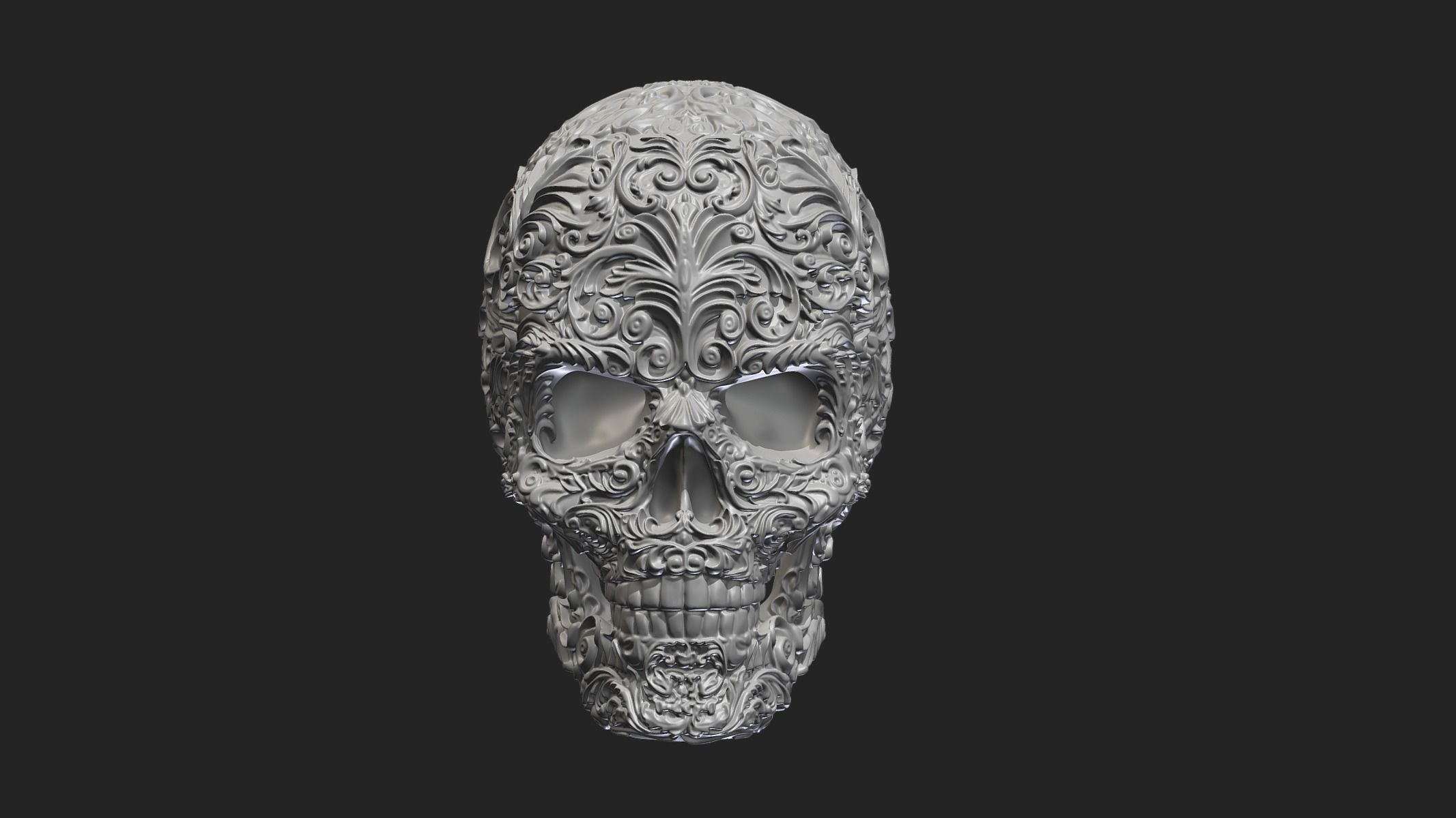 Skull Ornamental 3D print model_12