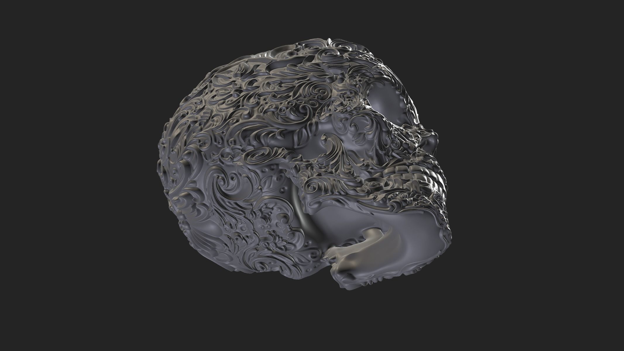 Skull Ornamental 3D print model_4