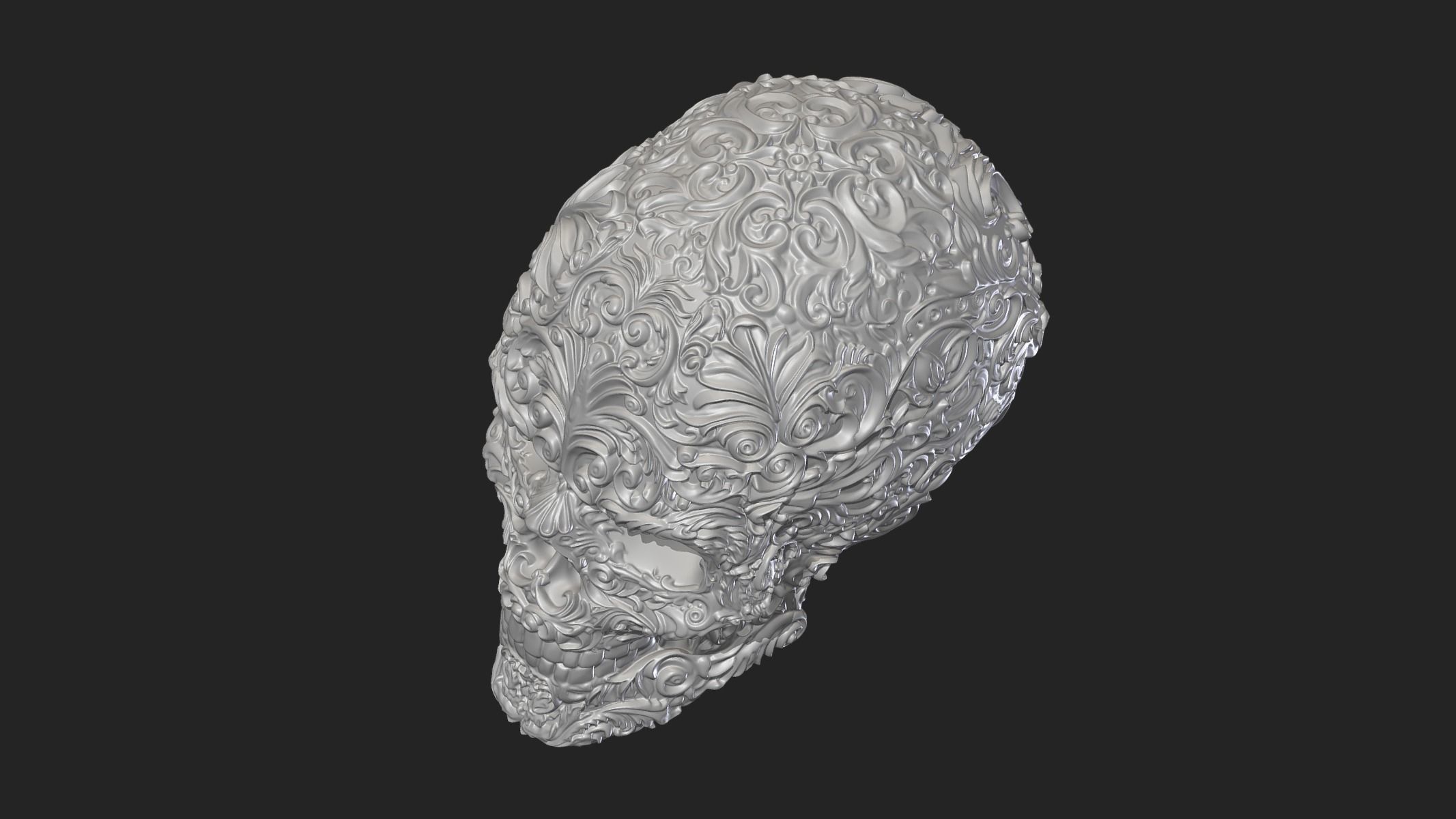 Skull Ornamental 3D print model_9