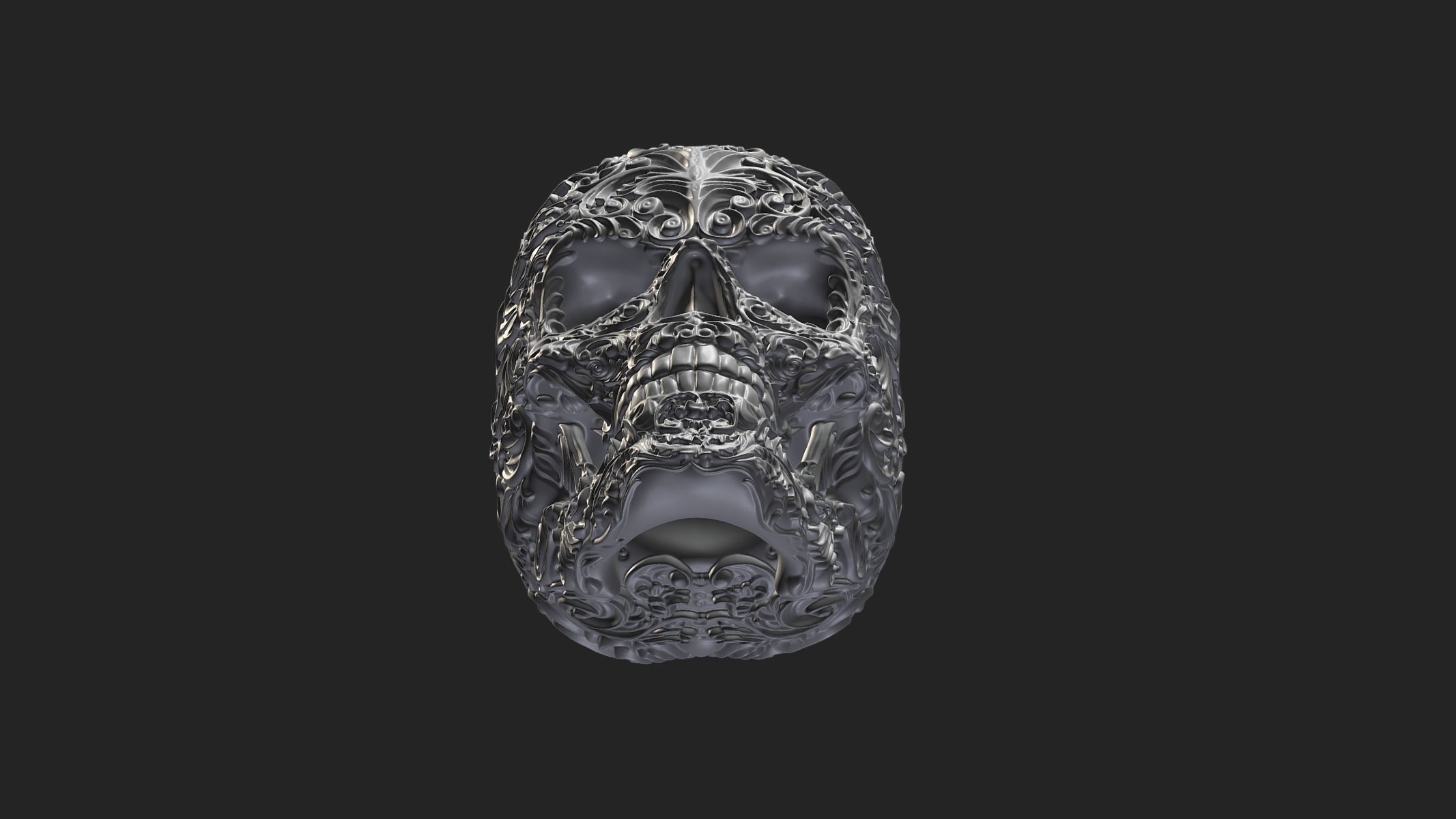 Skull Ornamental 3D print model_2
