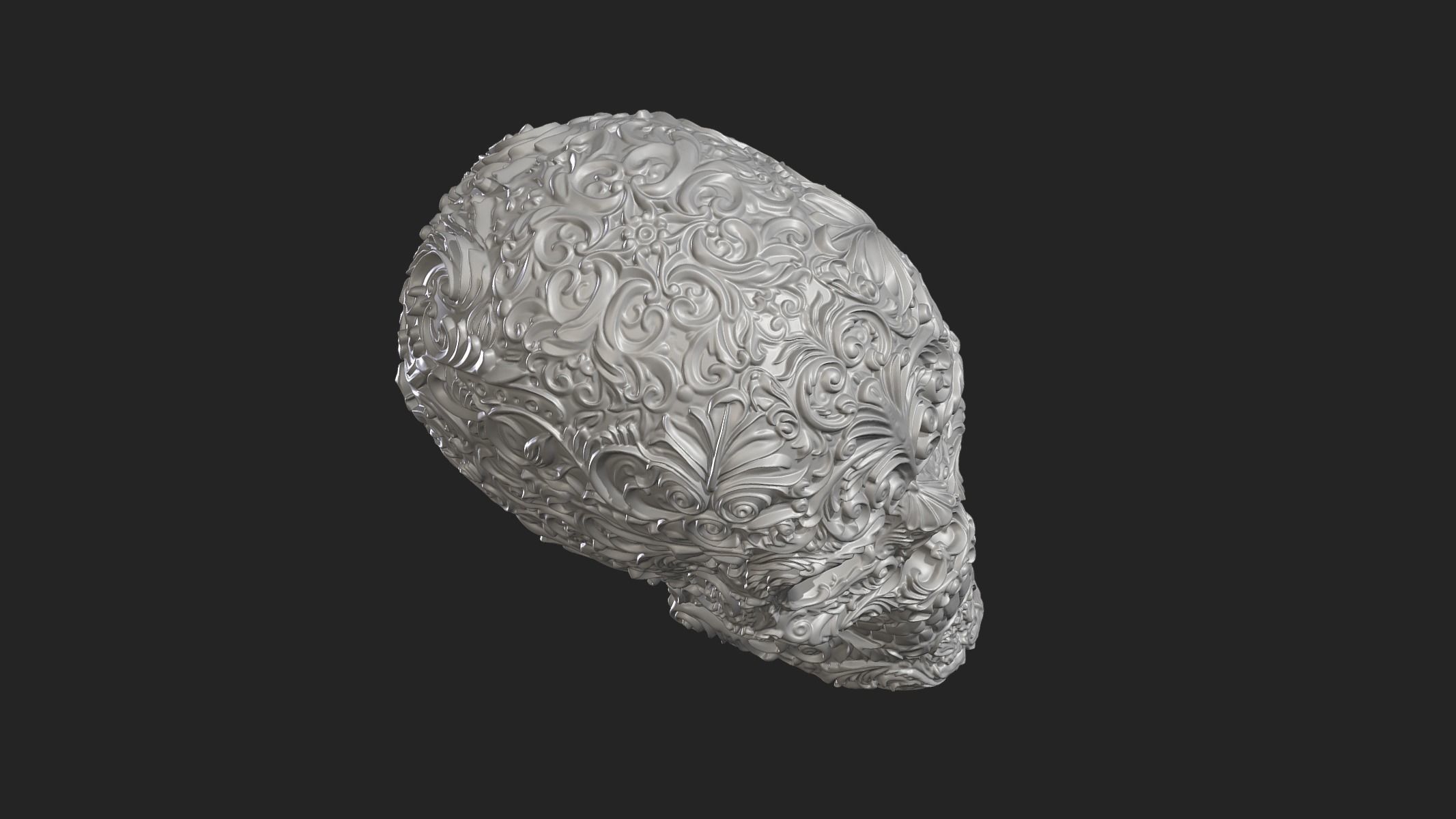 Skull Ornamental 3D print model_5