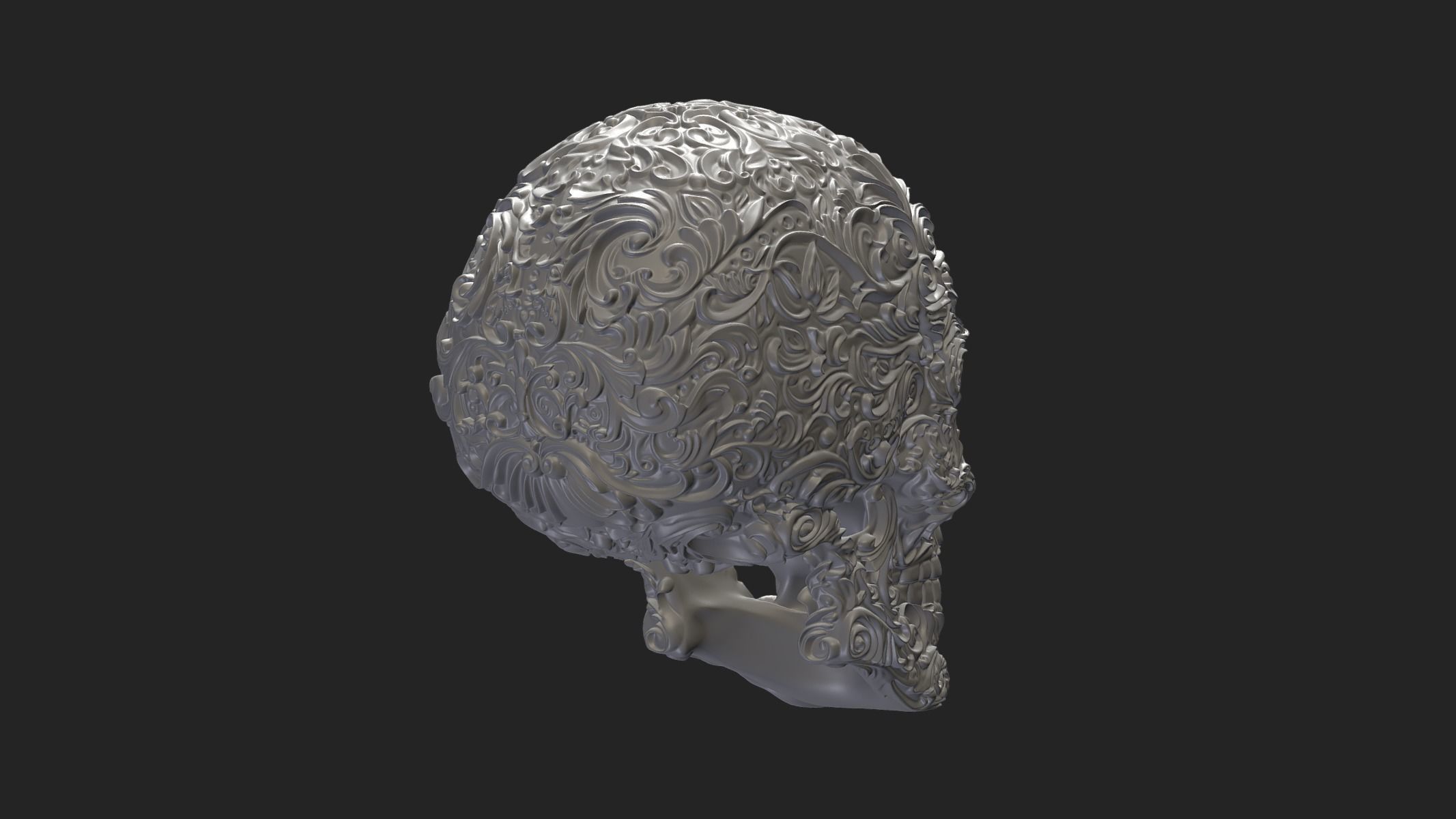 Skull Ornamental 3D print model_15