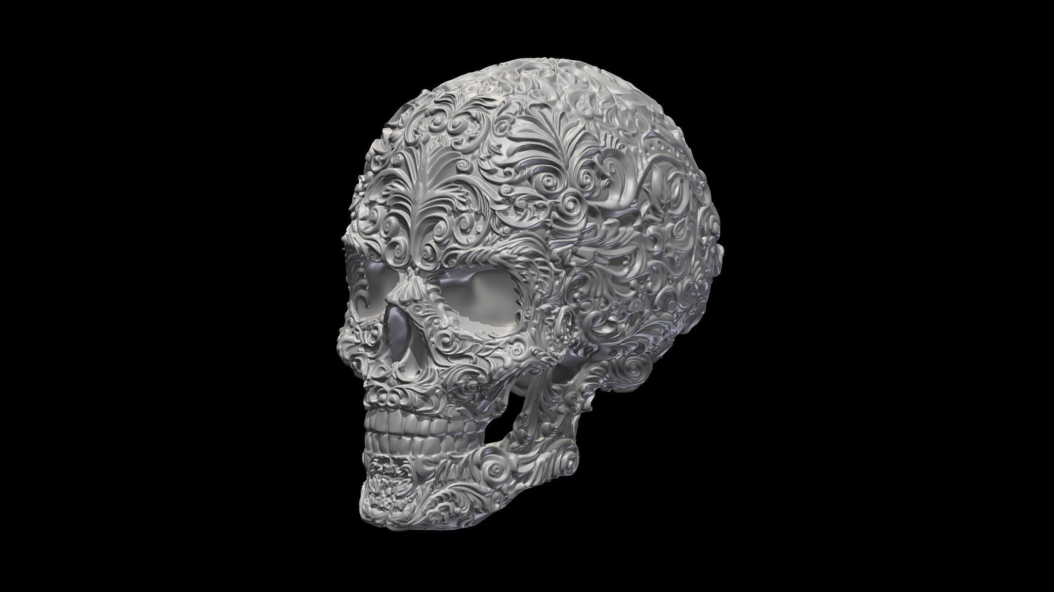 Skull Ornamental 3D print model_1