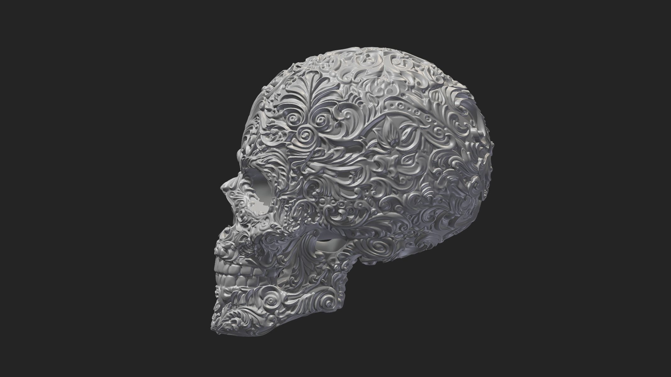 Skull Ornamental 3D print model_18