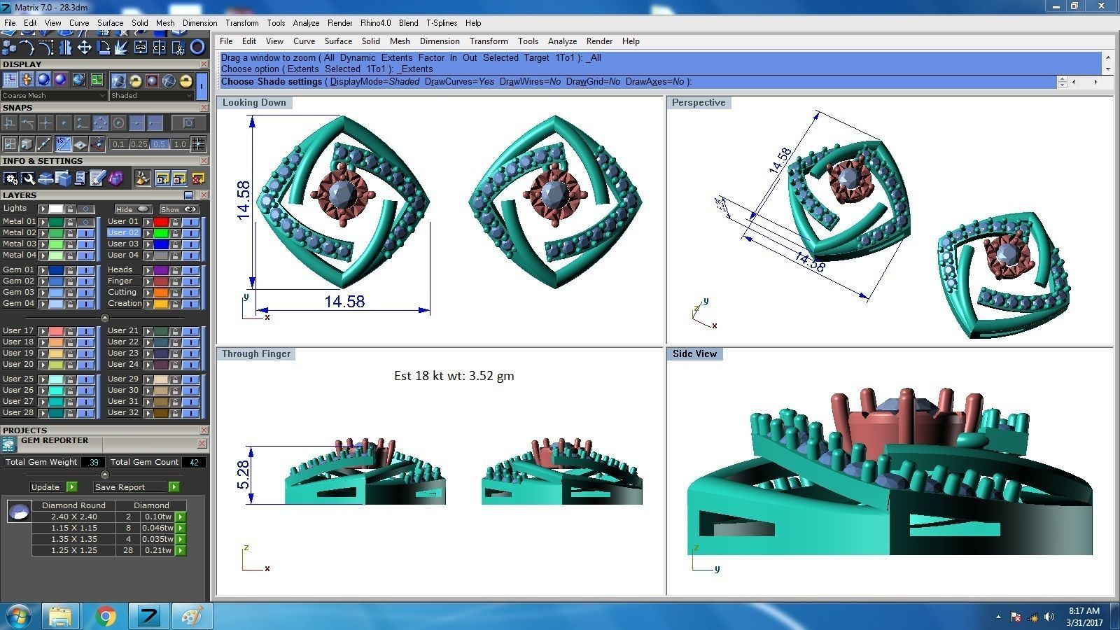 Women earrings 3dm render detail 3D print model 3D print model_6
