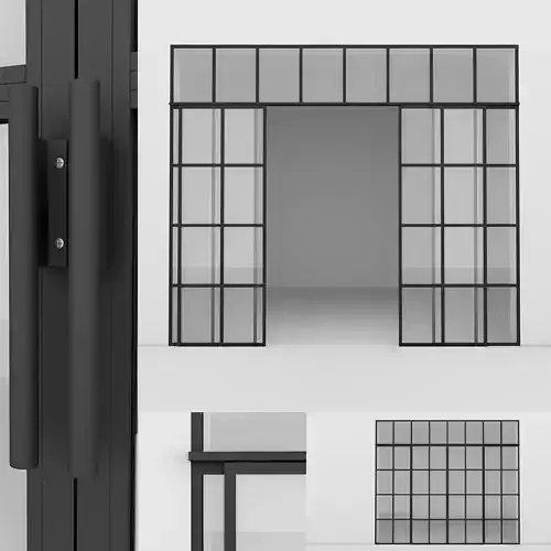 Aluminium door 5 3D model