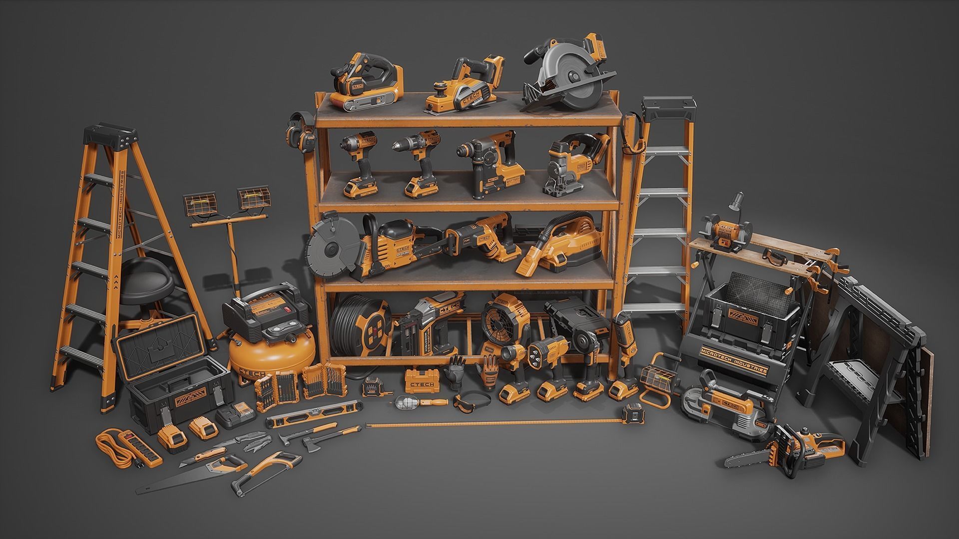 Power Tools Pack Low-poly 3D model_1