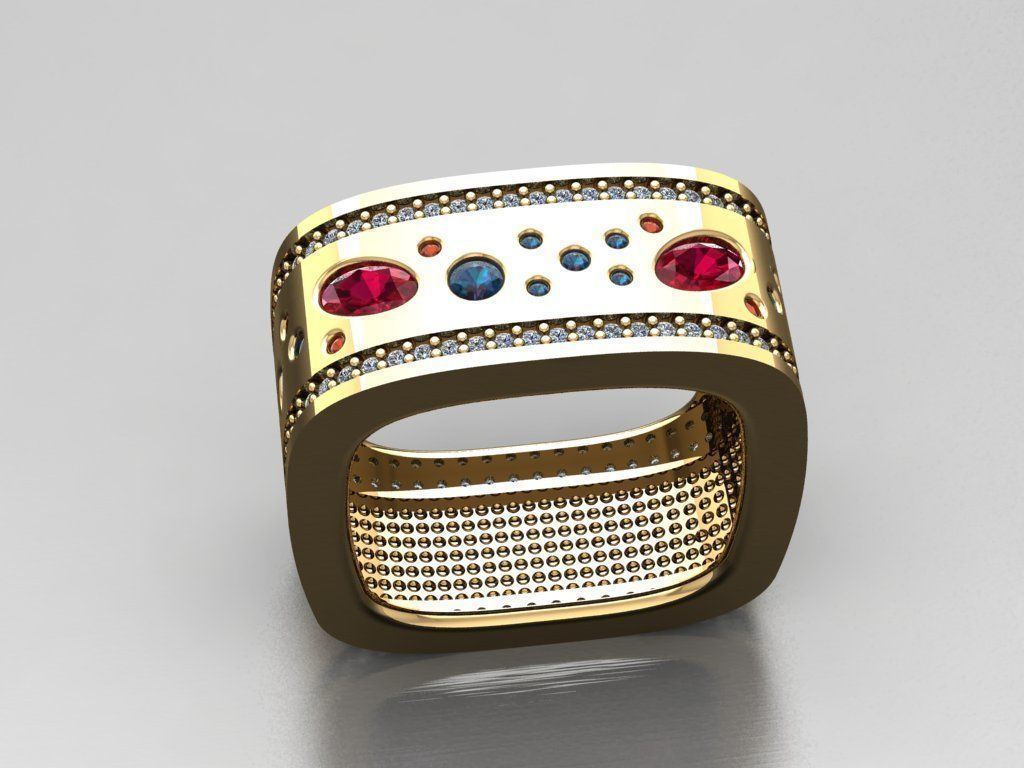 TW074- Diamond ring 3D print model_3