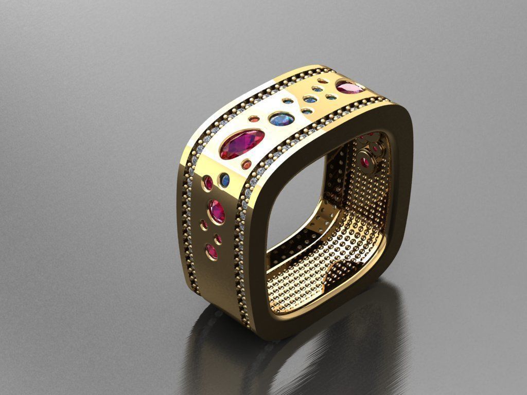 TW074- Diamond ring 3D print model_1