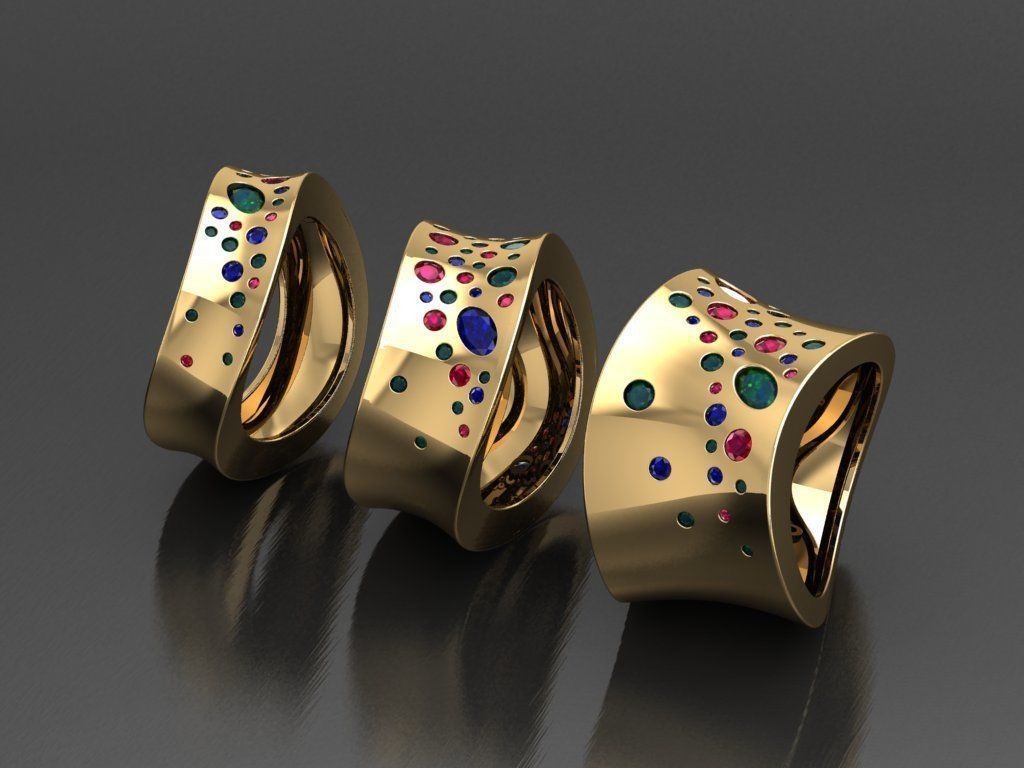 TW079- Diamond ring 3D print model_3