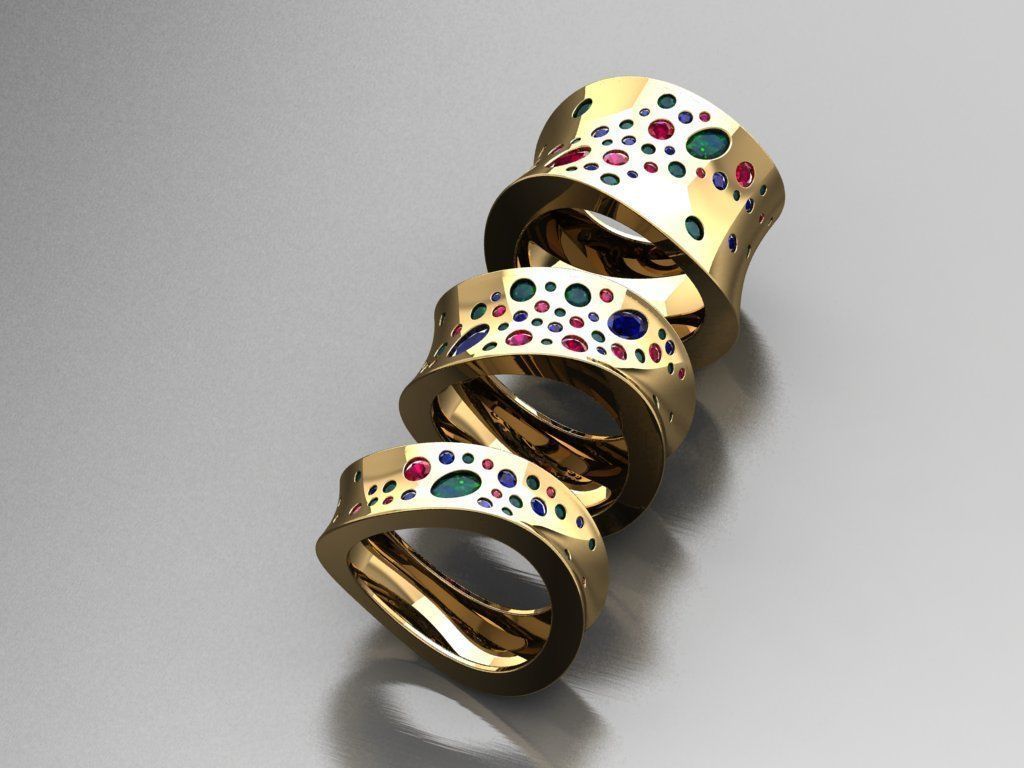 TW079- Diamond ring 3D print model_4