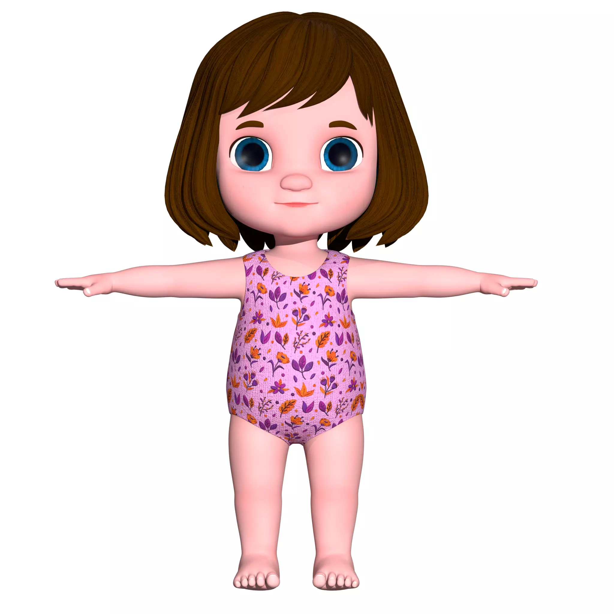 Cartoon Baby Girl 3D model