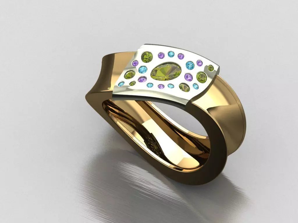TW085- Diamond ring 3D print model_0