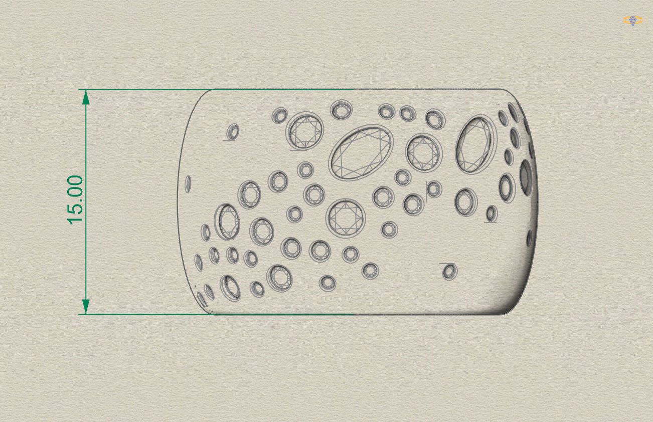 TW086- Diamond ring 3D print model_1