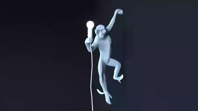 Seletti Monkey Lamp Hanging Left Hand White