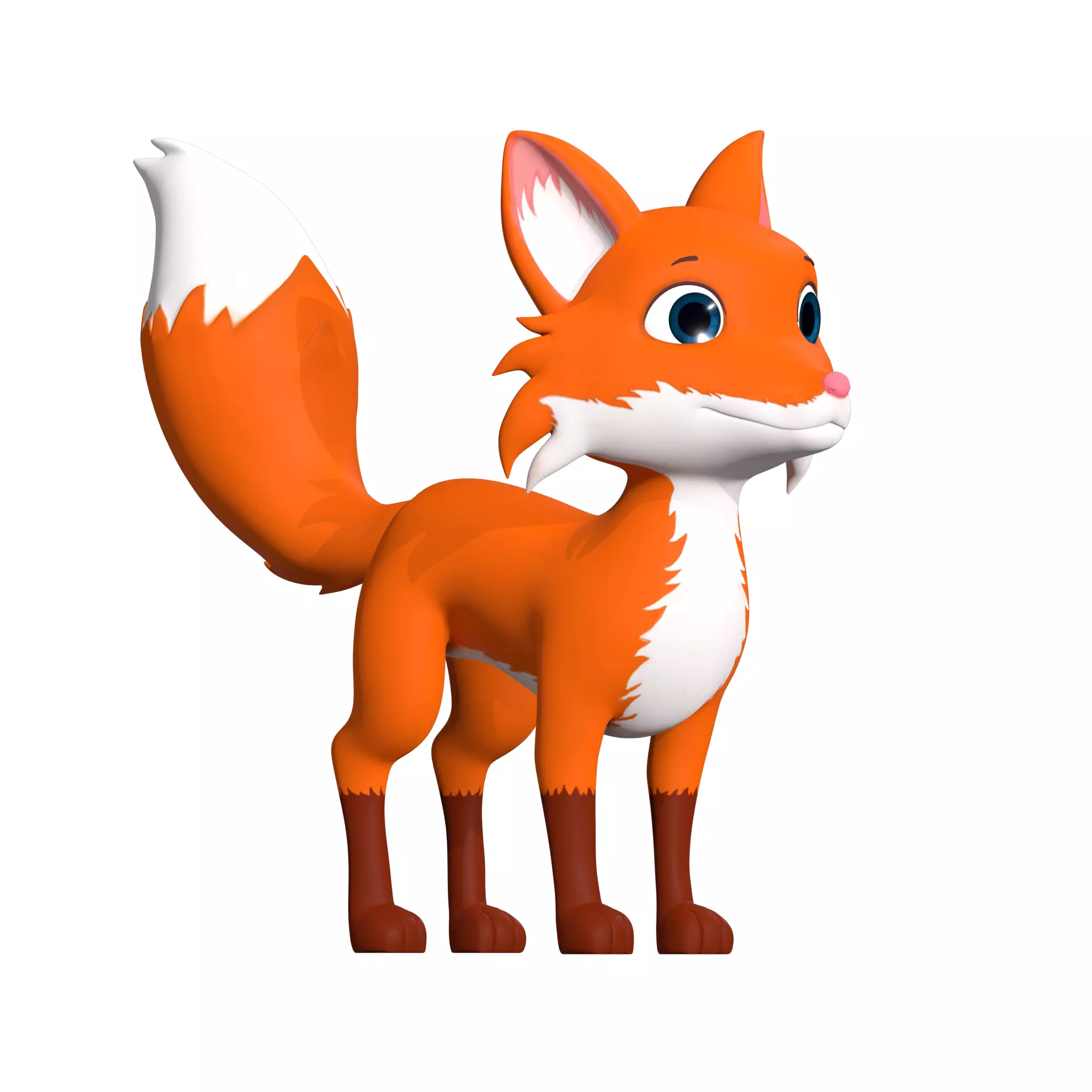 Cartoon Fox Low-poly 3D model_0