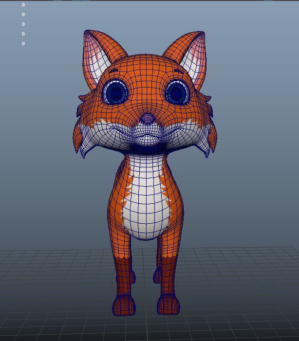 Cartoon Fox Low-poly 3D model_14