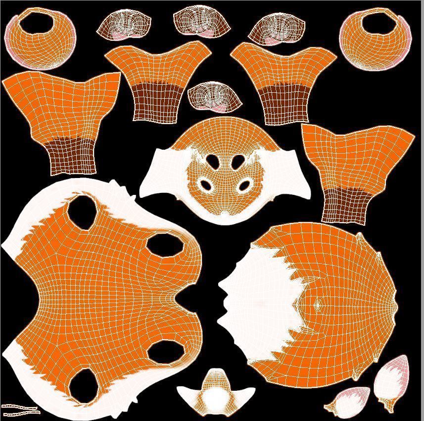 Cartoon Fox Low-poly 3D model_11