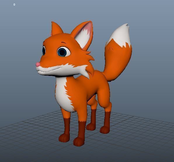 Cartoon Fox Low-poly 3D model_20
