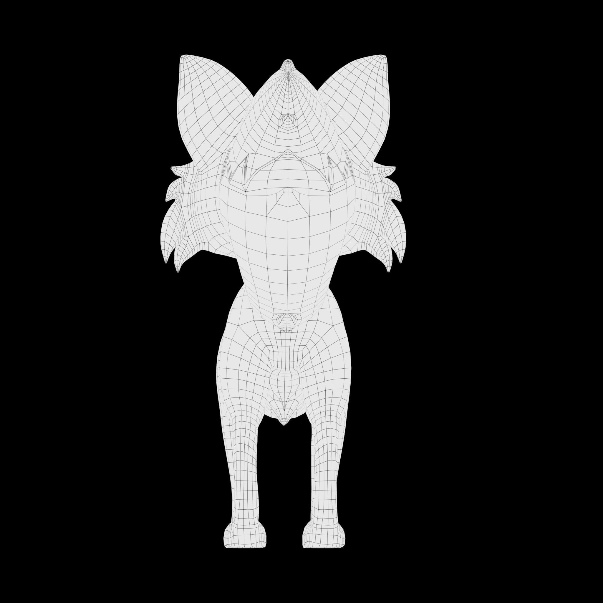 Cartoon Fox Low-poly 3D model_15