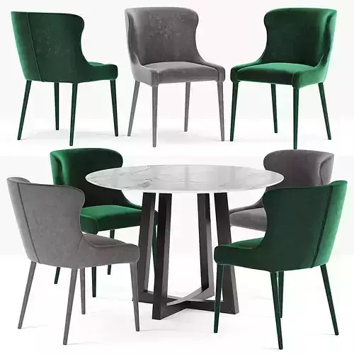 Globewest Sloan Cross Round and Claudia Dining Chair