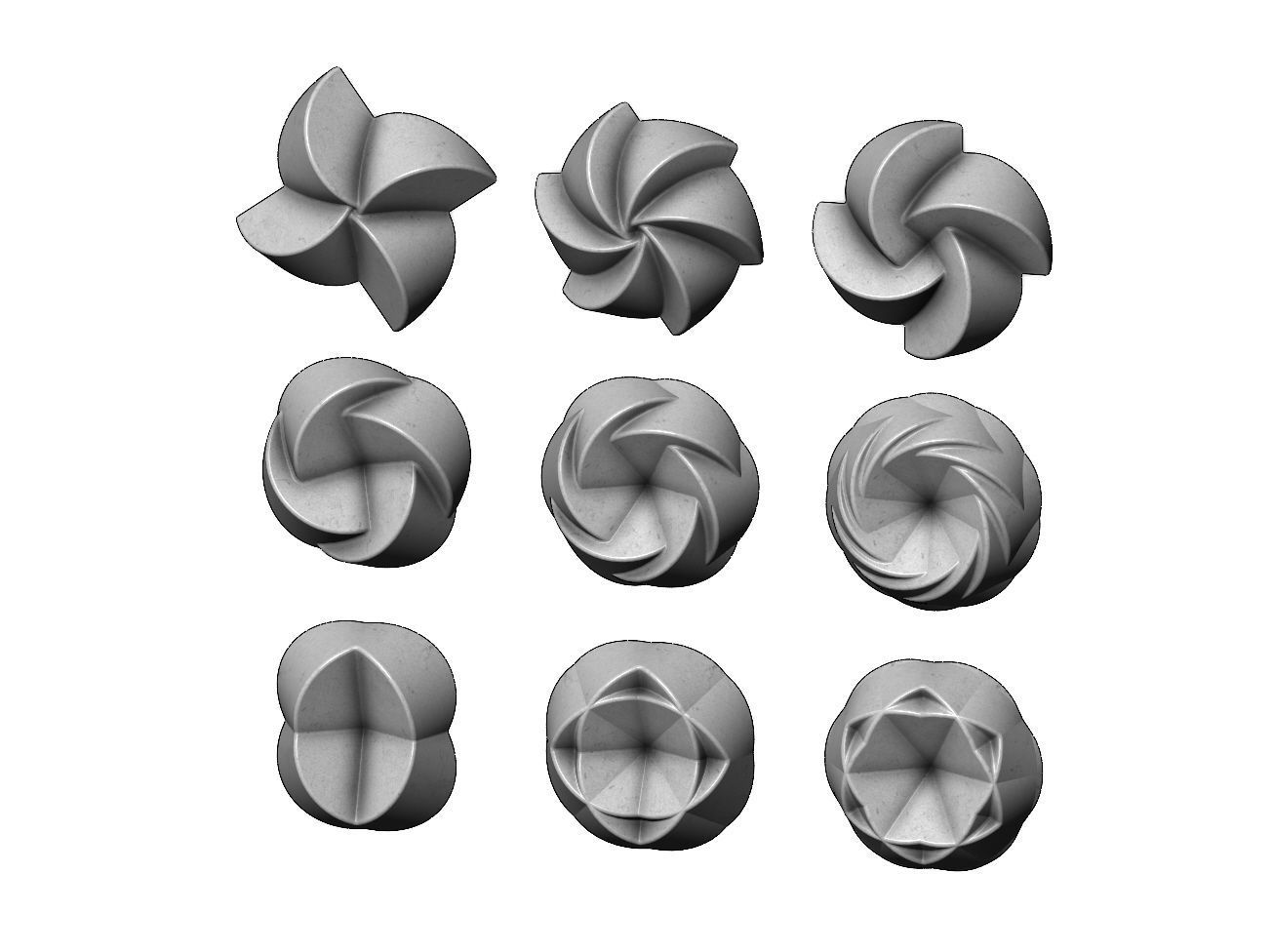 3d Geometrical pattern rosettes N02 3D print model_1