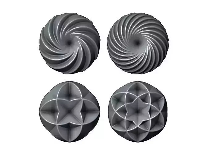 3d Geometrical pattern rosettes N03