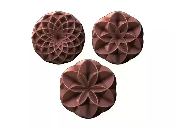 3d Geometrical pattern rosettes N04