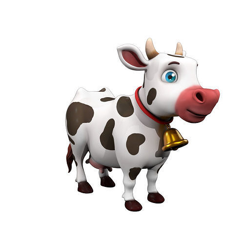 Cartoon Cow Low-poly 3D model