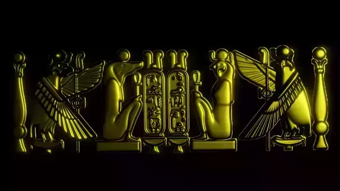Yutrdre gold egyptian statues 3D print model