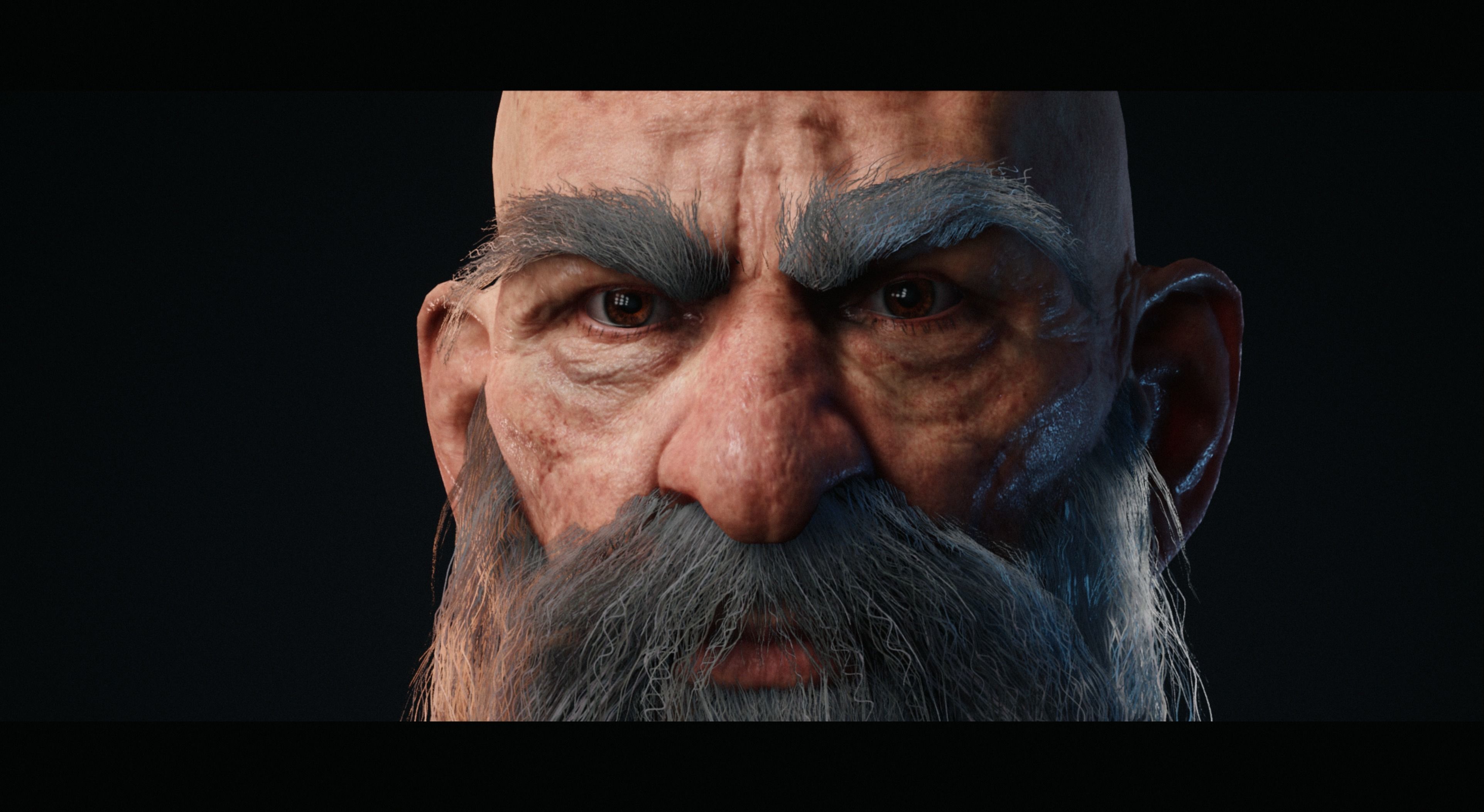 Wizard holding sword Low-poly 3D model_3