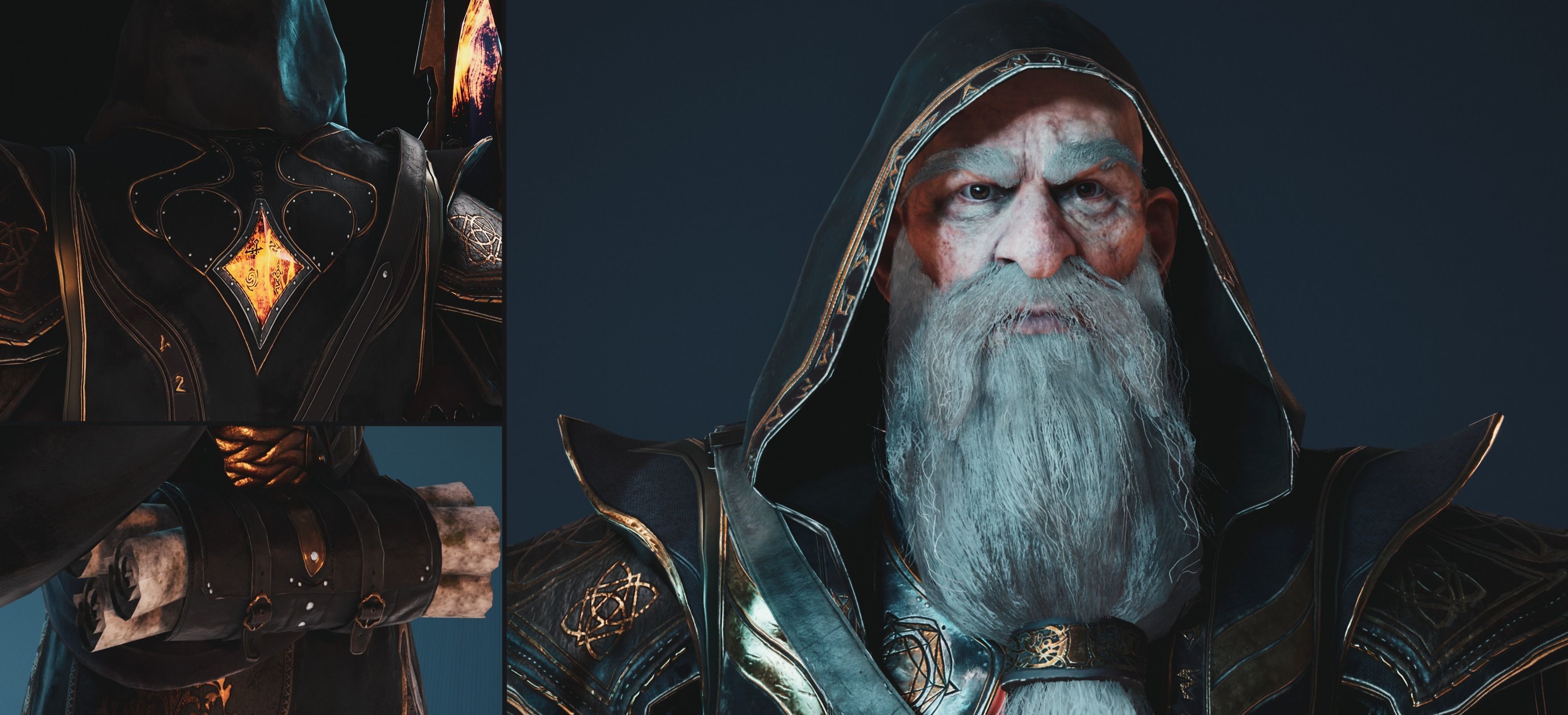 Wizard holding sword Low-poly 3D model_11