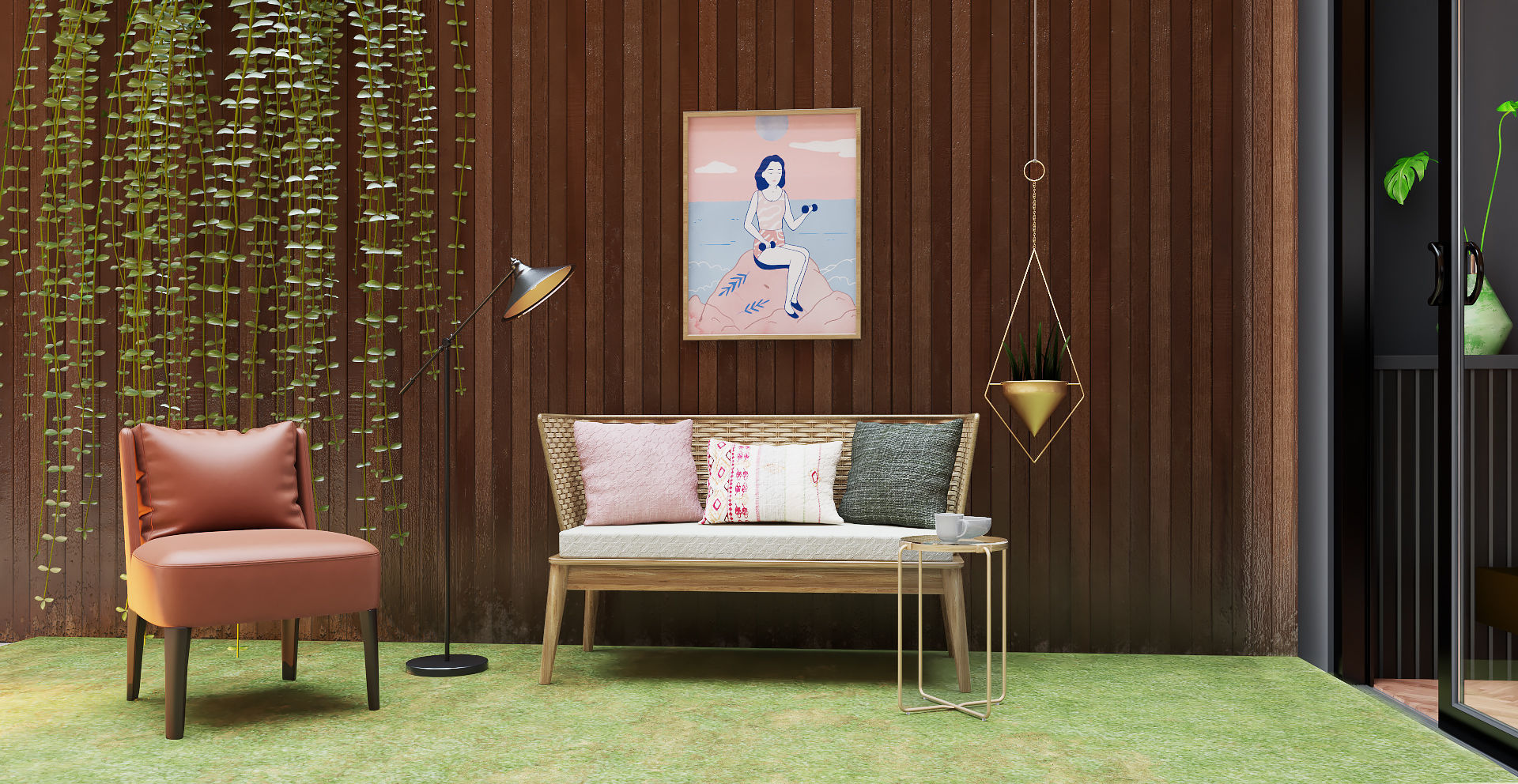 Modern Bedroom interior scene  3D model_5