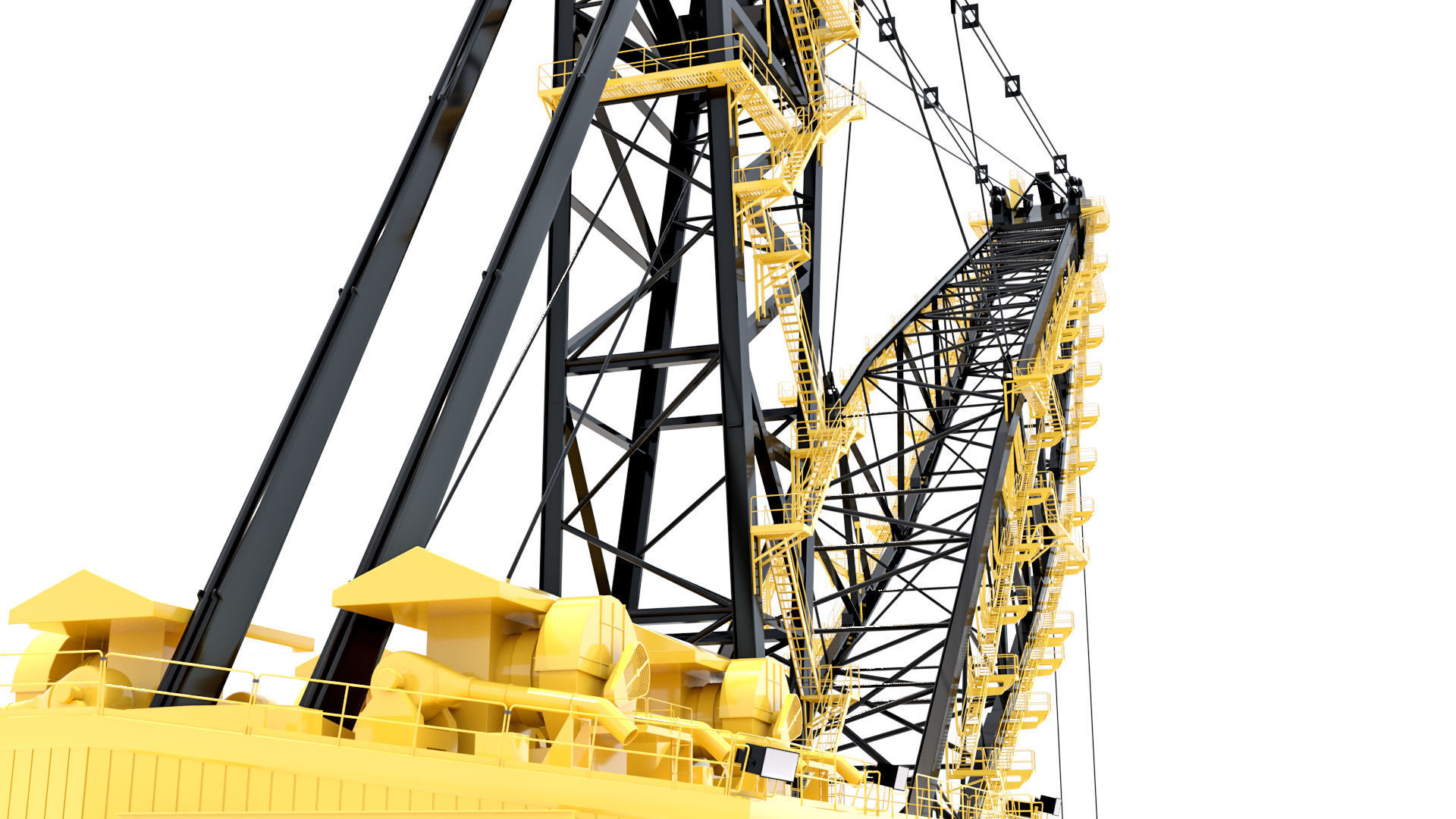 Dragline 3D model crane 3D model_7