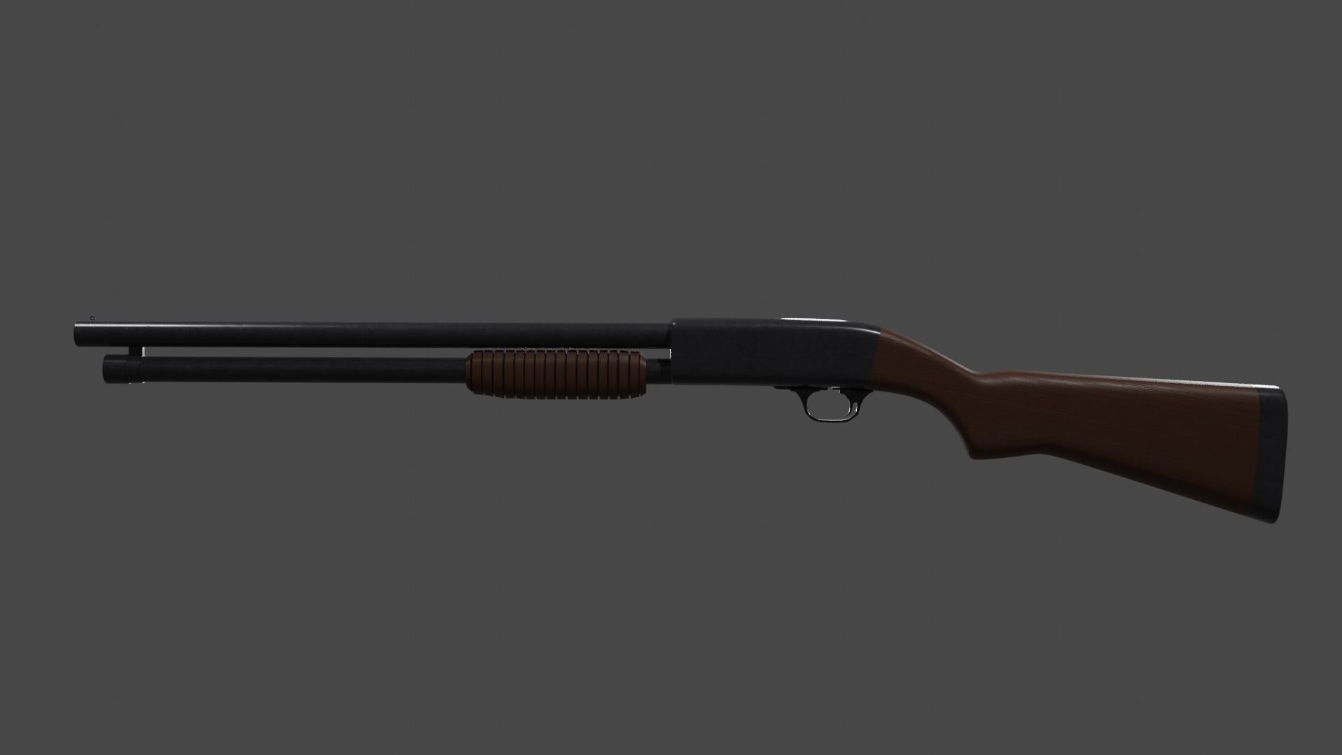 Shotgun Low-poly 3D model_2