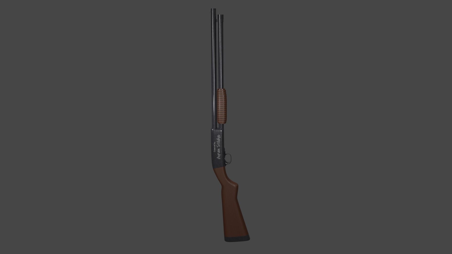 Shotgun Low-poly 3D model_7