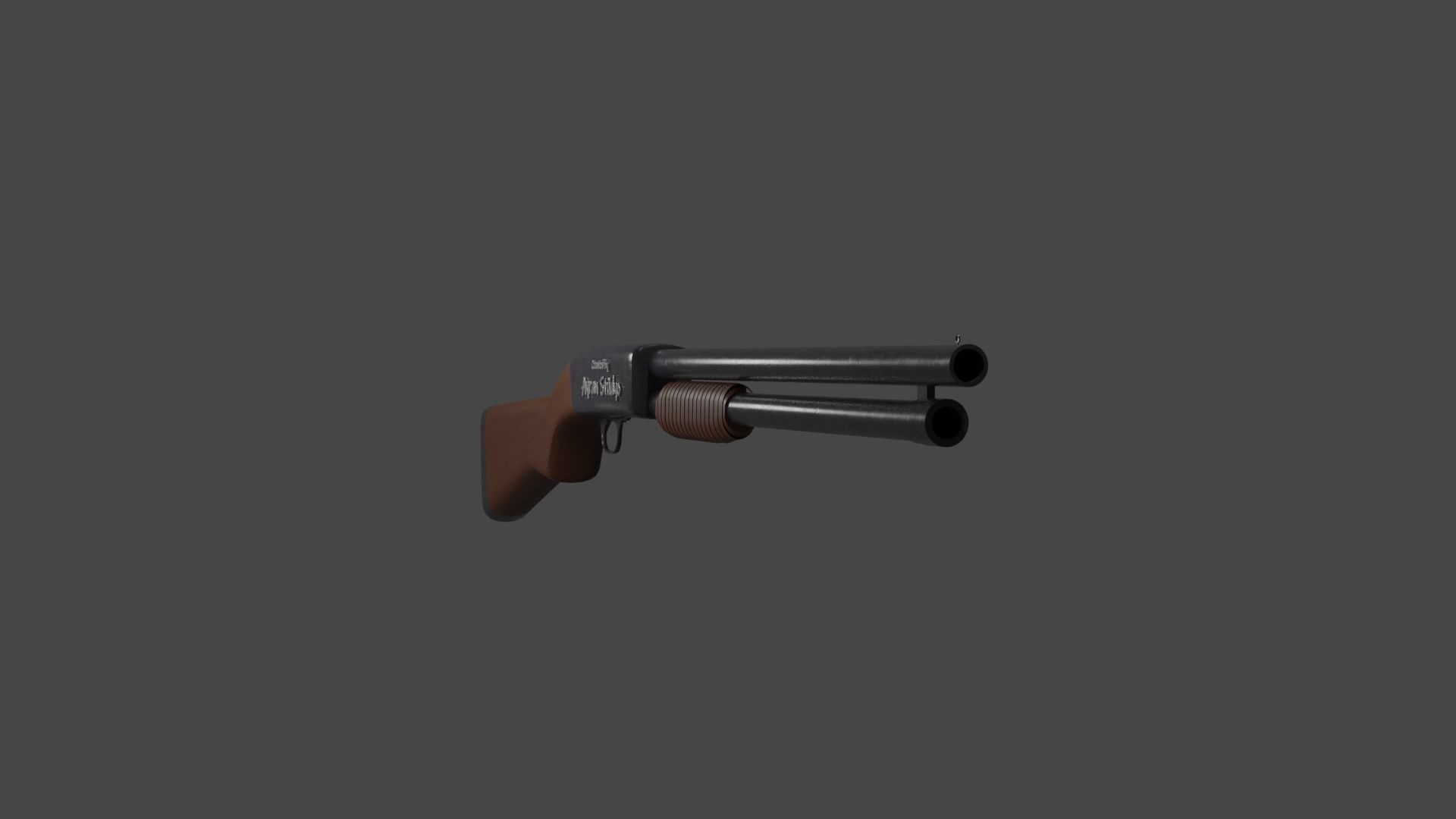Shotgun Low-poly 3D model_3
