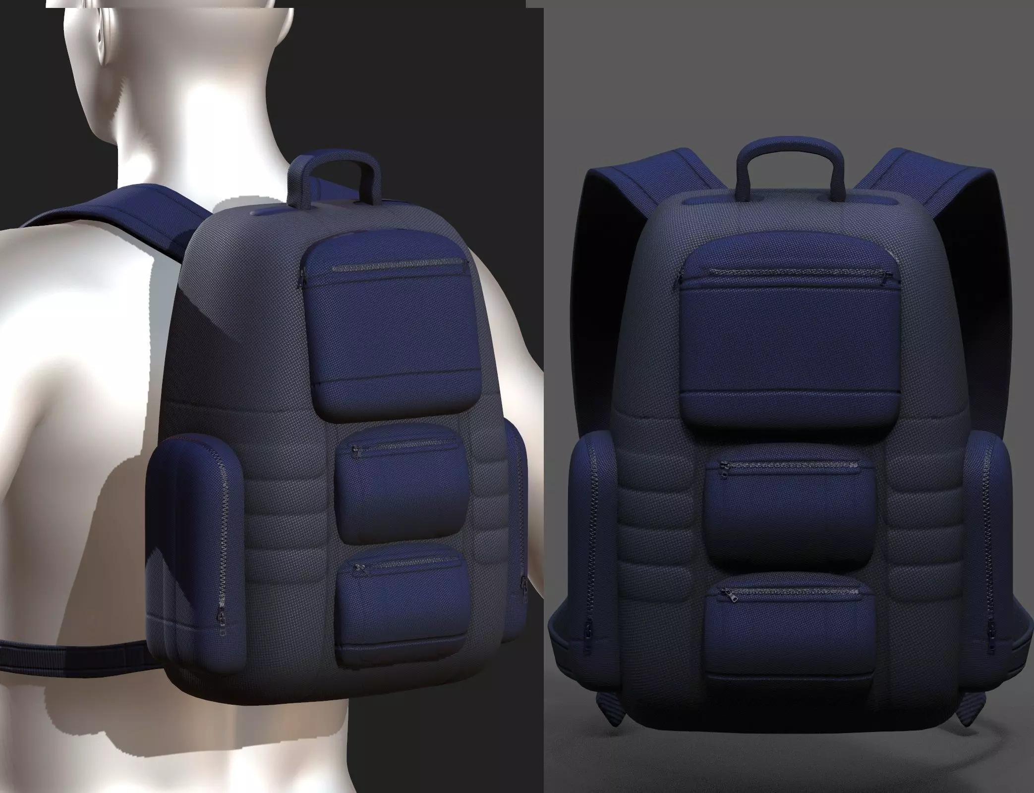 Backpack bag baggage Color 3d low poly Low-poly Low-poly 3D model
