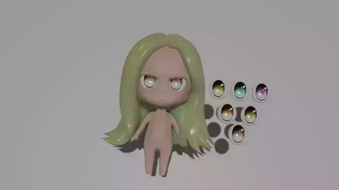 3D Chibi Character Model  Low-poly 3D model