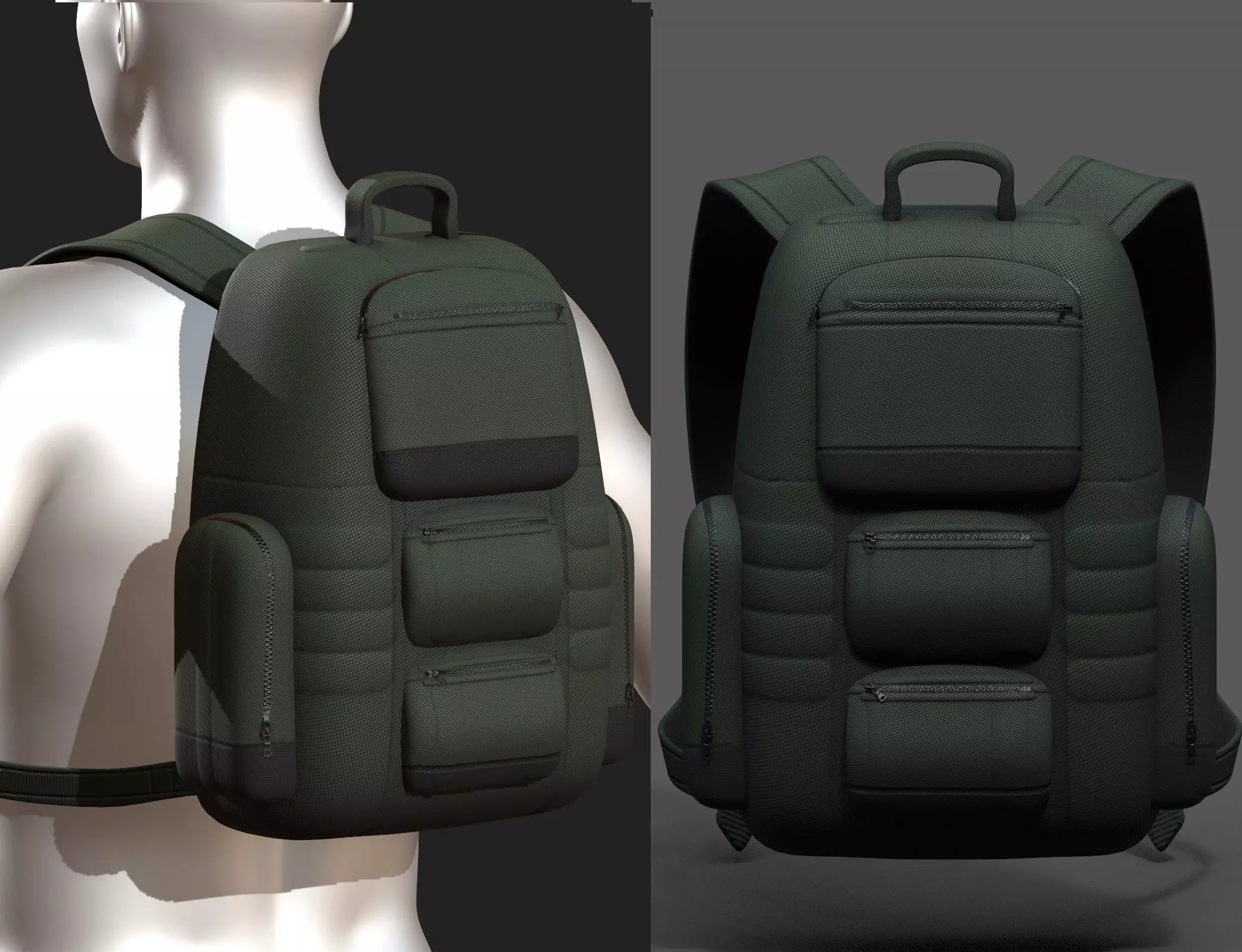 Backpack bag baggage Color 3d low poly Low-poly  Low-poly 3D model_0