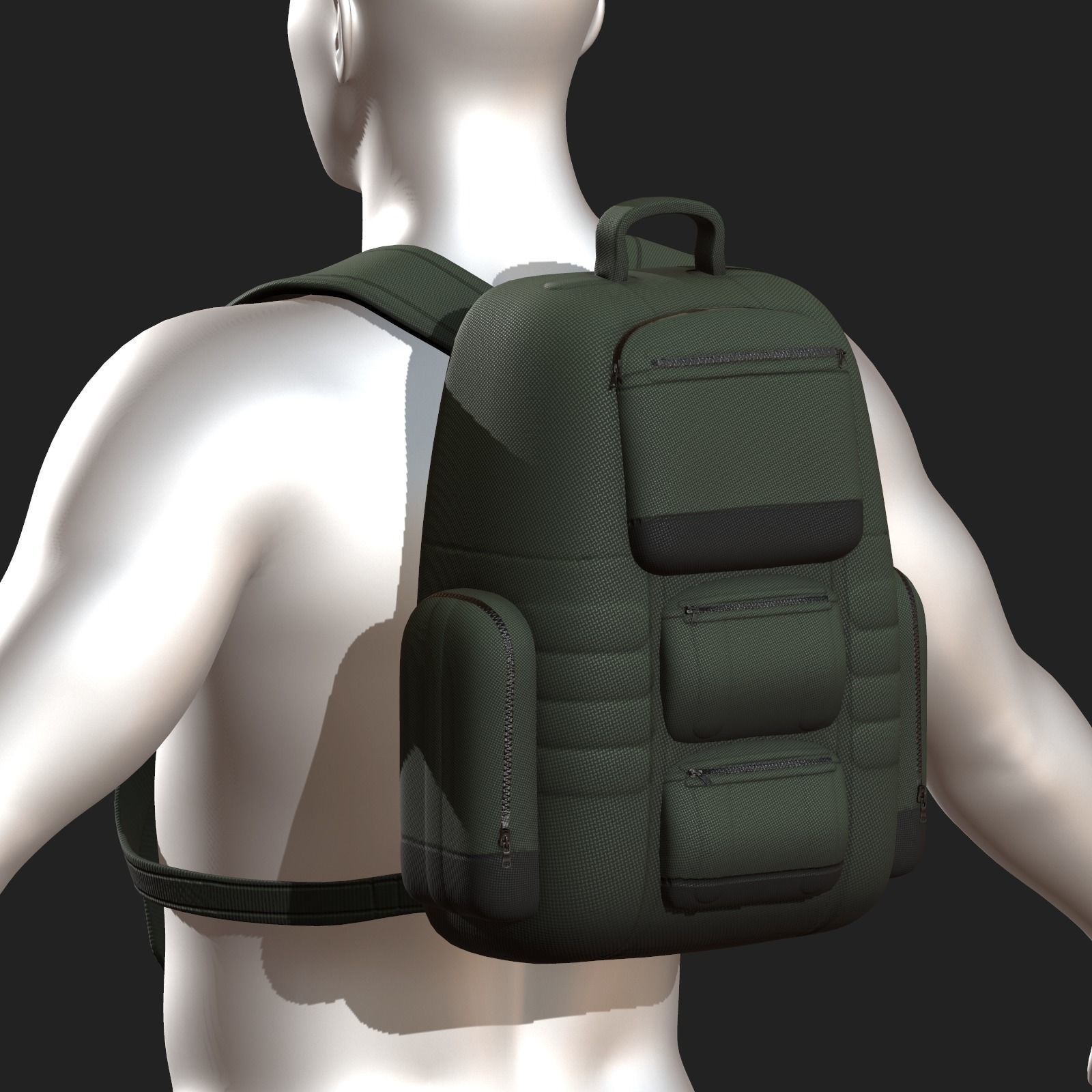 Backpack bag baggage Color 3d low poly Low-poly  Low-poly 3D model_1