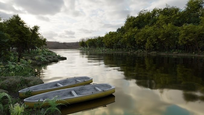 Boat Scene 3D model