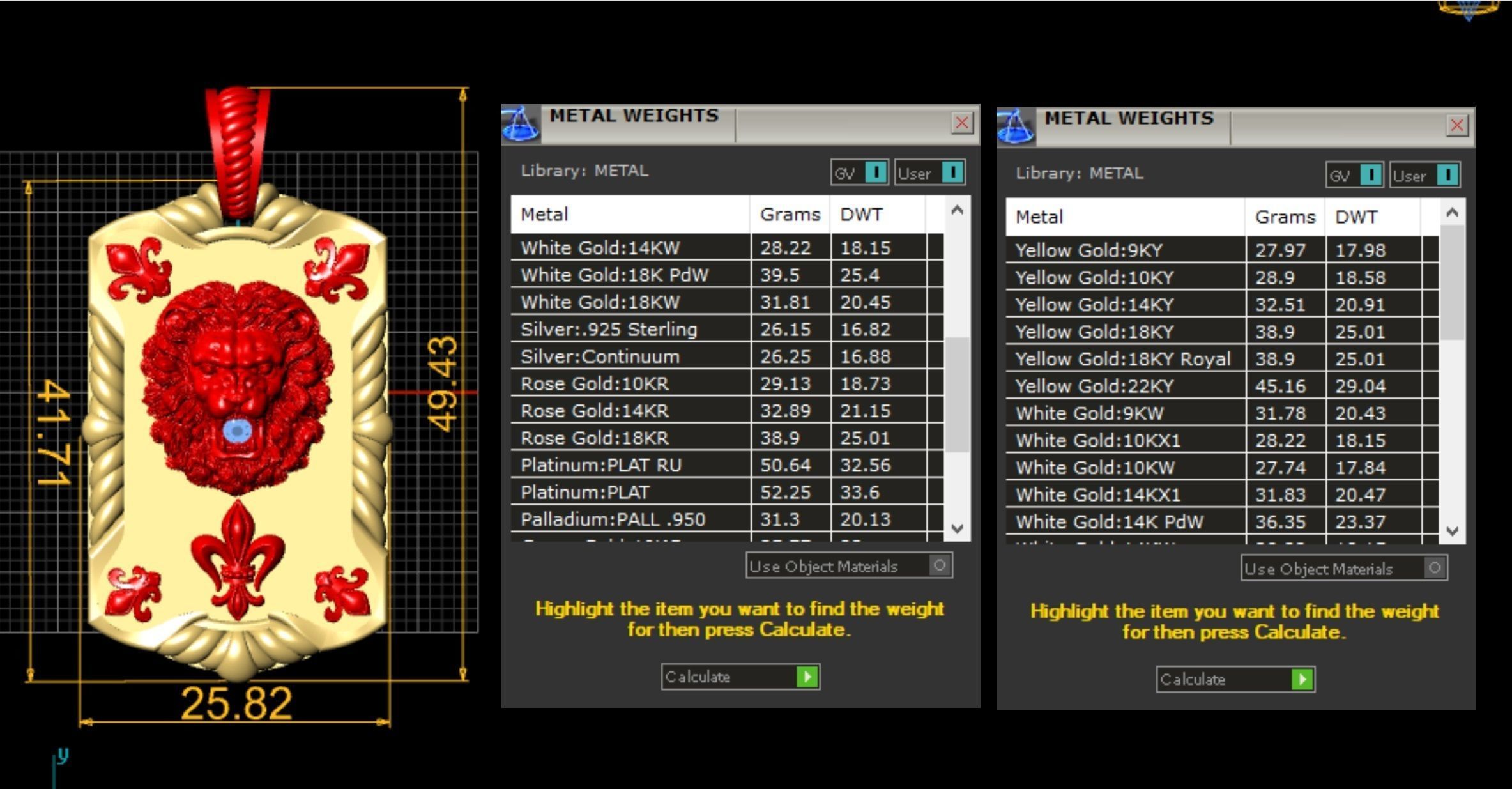Pendant with Lion  3D print model_2