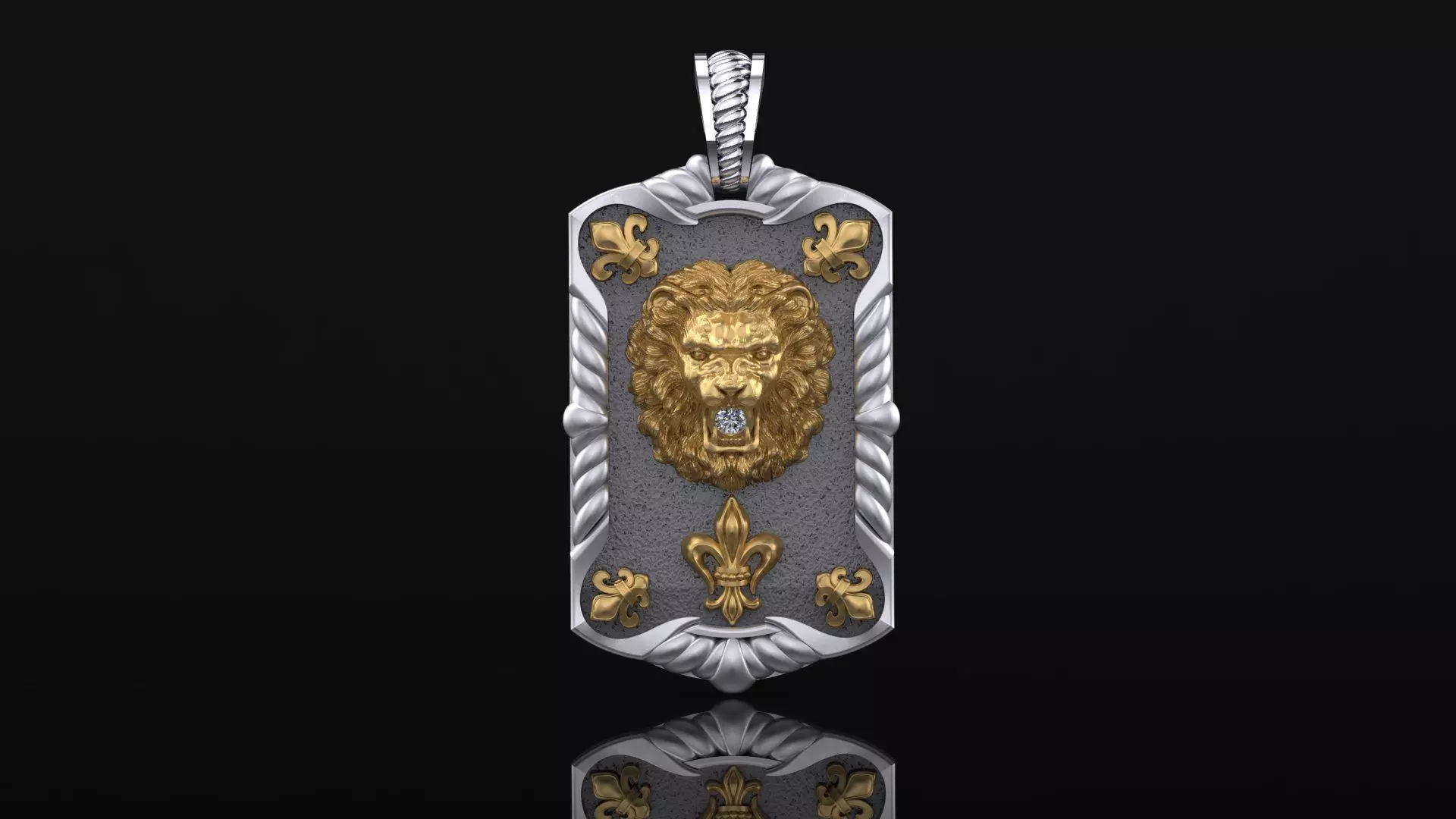 Pendant with Lion  3D print model_0